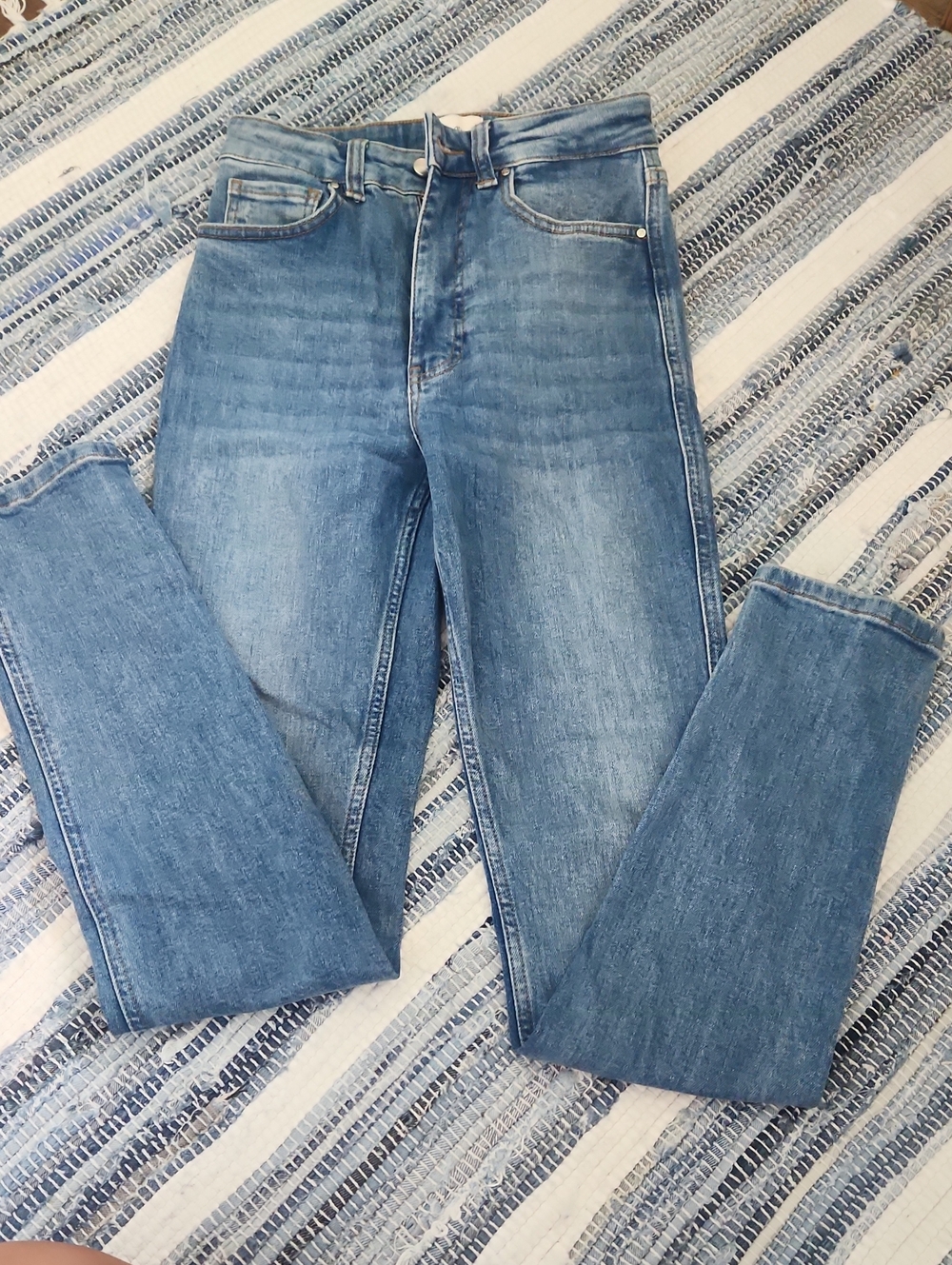 Very High Waisted Light Blue Skinny Jeans By Anine Bing/revolve